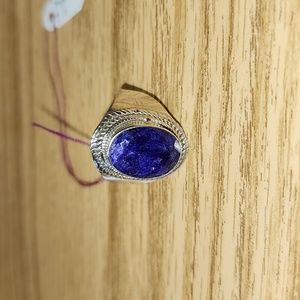 New Large Sapphire Sterling silver Ring